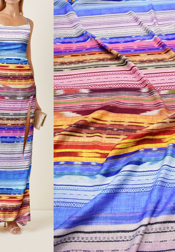 Искусственный шелк ткань радуга