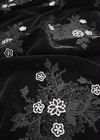 Бархат с вышивкой черный белые цветы D&G фото 2