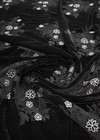 Бархат с вышивкой черный белые цветы D&G фото 3