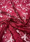 Вышивка на сетке бордовое с цветами и фестонами (DG-4986) фото 2