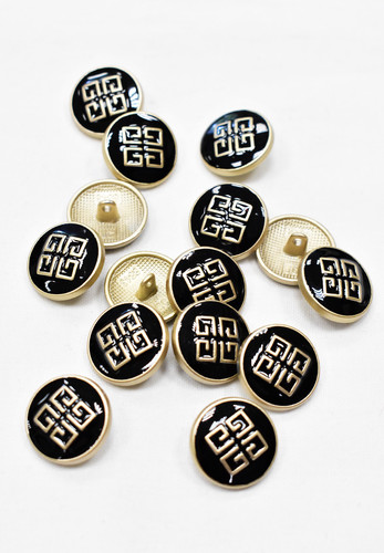 Пуговица черная эмаль металл золото логотип Givenchy