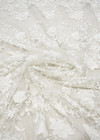 Вышивка на сетке 3D молочно-белое с цветами бисер стеклярус (DG-6786) фото 3