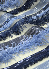 Кружево 3Д вышивка на сетке голубая полоска Scervino фото 2