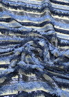 Кружево 3Д вышивка на сетке голубая полоска Scervino фото 3