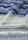 Кружево 3Д вышивка на сетке голубая полоска Scervino фото 4