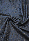 Жаккард вышивка черные птицы на синем Balenciaga фото 2