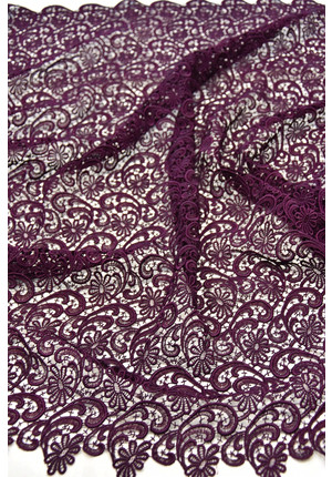 Кружево бордовое плетеное цветочный узор (DG-2911)
