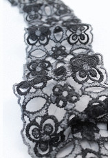 Кружевная тесьма серая с черным плетеная (DG-4340) фото 1