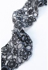 Кружевная тесьма серая с черным плетеная (DG-4340) фото 2