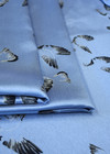 Жаккард вышивка птицы на голубом (DG-53301) фото 2