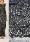 Кружево черное вышивка мелкими пайетками (DG-9447) фото 1
