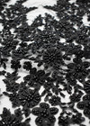 Кружево 3D вышивка на сетке черное бисер пайетки (DG-5647) фото 2