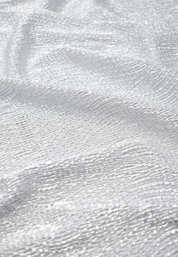 Трикотажное плиссе белое с серебристым напылением (GG-4637)