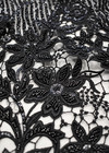 Кружево черное вышивка цветочной каймой в полоску (DG-1557) фото 2