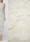 Кружево свадебное белое вышивка цветами бисер стеклярус пайетки (DG-3557) фото 1