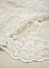 Кружево свадебное белое вышивка цветами бисер стеклярус пайетки (DG-3557) фото 3