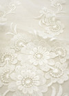 Свадебное кружево 3Д цветы молочно-белое (DG-4557) фото 2