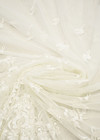 Свадебное кружево 3Д цветы молочно-белое (DG-4557) фото 3