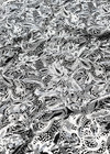 Пайетки серебро узор пейсли на черном трикотаже (DG-6757) фото 2