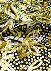 Пайетки золото узор пейсли на черном трикотаже (DG-7757) фото 3