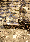 Пайетки золотистые коричневые круглые на сетке (GG-5757) фото 3