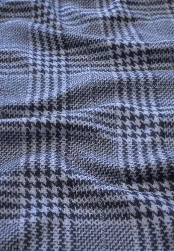 Трикотаж шерсть серо-синий с гусиной лапкой (FF-7087)