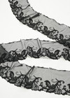 Вышивка на сетке черные листики (DG-9570) фото 1