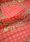 Шифон шелковый красный с золотыми цепями (DG-9077) фото 2