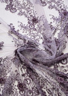 Вышивка на сетке 3Д цветами бусинами стразами фиолетовая (DG-8177) фото 3