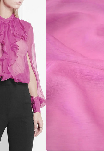 Шифон шелк жатый розовый Valentino