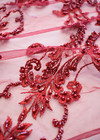 Вышивка на сетке стеклярусом бусинами бордовое Valentino фото 4