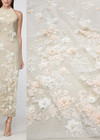 Кружево 3Д свадебное белое с персиковыми цветами (DG-7508) фото 1