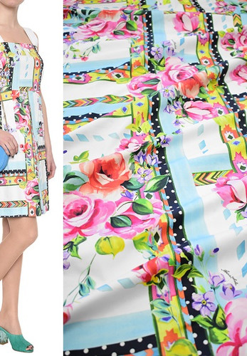 Сатин стрейч patchwork Anna Rachele