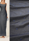 Джинс серый вышивка синий горох (FF-7808) фото 1