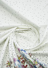 Рогожка хлопок белый горошек цветочная кайма (DG-54101) фото 2