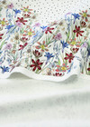Рогожка хлопок белый горошек цветочная кайма (DG-54101) фото 4
