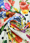 Шелк стрейч лоскутное шитье цветами горох и майолика (DG-60101) фото 2