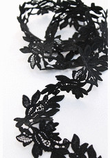Кружевная тесьма черная цветочный цзор (DG-8340) фото 2