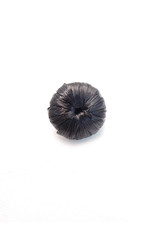 Пуговица костюмная черная на ножке плетеная из дерева 24 мм фото 2