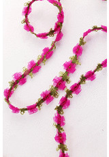 Тесьма косичка плетеная с розовыми цветами (GG-8830) фото 1