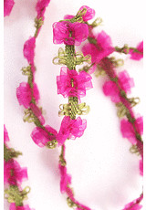 Тесьма косичка плетеная с розовыми цветами (GG-8830) фото 2