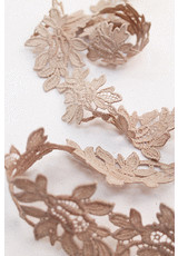 Кружевная тесьма кремовая цветочный узор (FF-1530) фото 1
