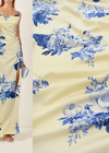 Хлопок рубашечный голубые розы Oscar de la Renta фото 1
