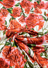 Шелк стрейч красные розы на белом D&G фото 2