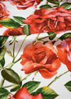 Шелк стрейч красные розы на белом D&G фото 4