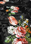 Бархат стрейч красными розы тюльпаны на черном (DG-8258) фото 4