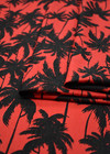 Джинса стрейч хлопок тропики красные пальмы фото 3