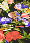 Джерси трикотаж вискоза цветы на черном (DG-9468) фото 2