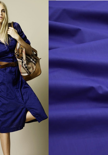 Хлопок стрейч рубашечный синий электрик Burberry