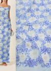 Вышивка тканью по сетке голубая (DG-1268) фото 1
